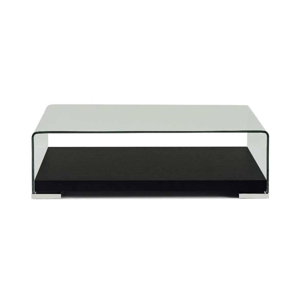 159A Modern Glass & Wooden Coffee Table