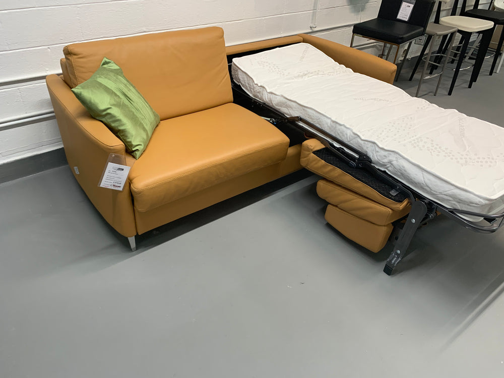 Leather Upholstered Double Sleeper (2 Twin Mattresses)