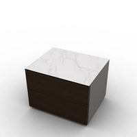 CS6096-4A UNIVERSAL Frame P176 lacq. MATT TAUPE Drawer P12 ven.fin. SMOKE Top P9C ceramic (g) SILK WHITE MARBLE